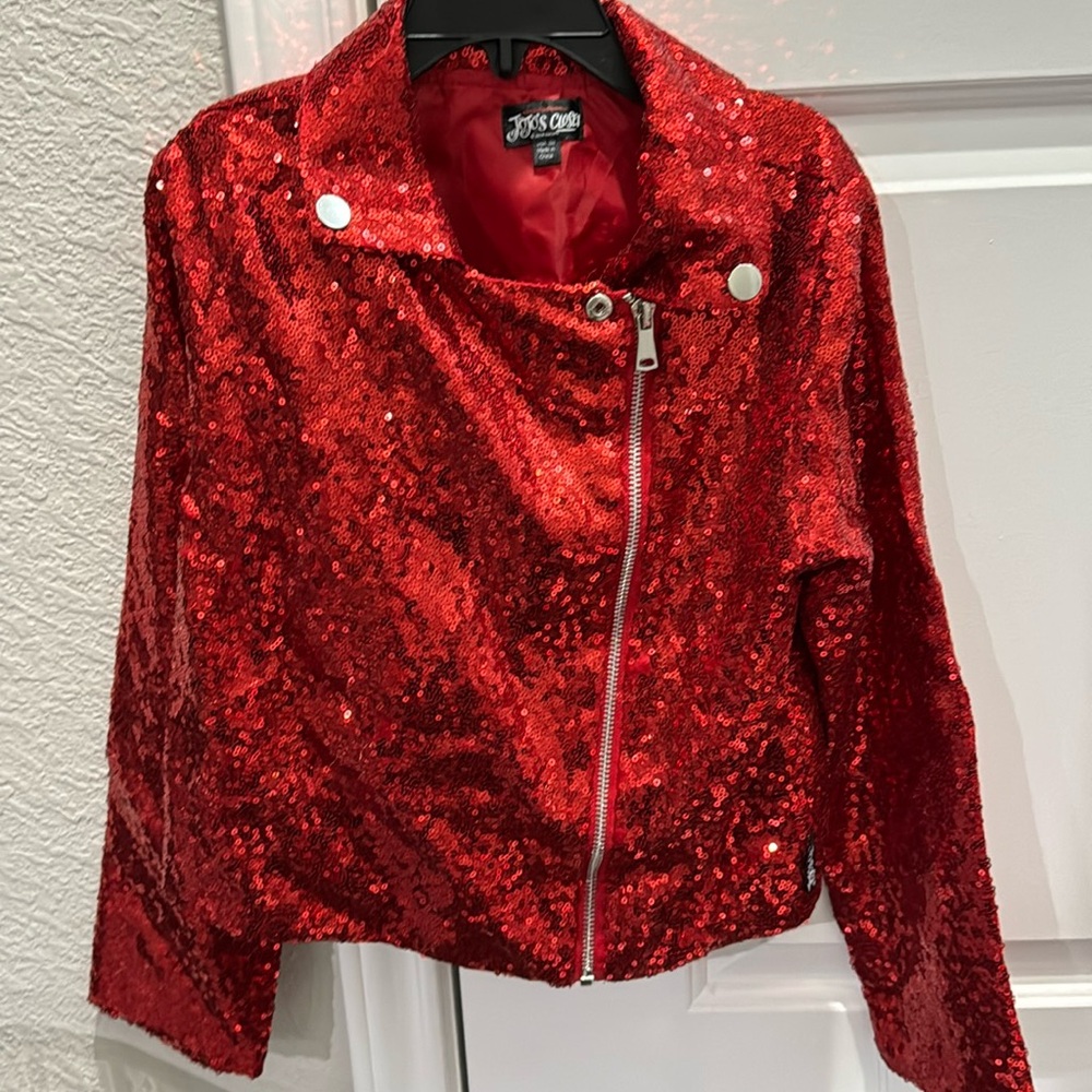 NWT Girls Res sequin Moto jacket Size Small 6